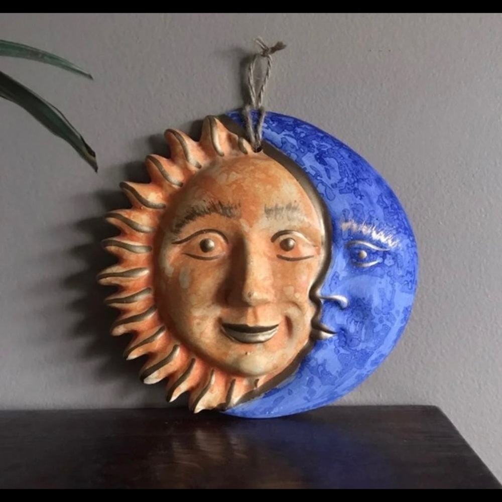 7 1/2” Handmade Sun/Moon Art piece